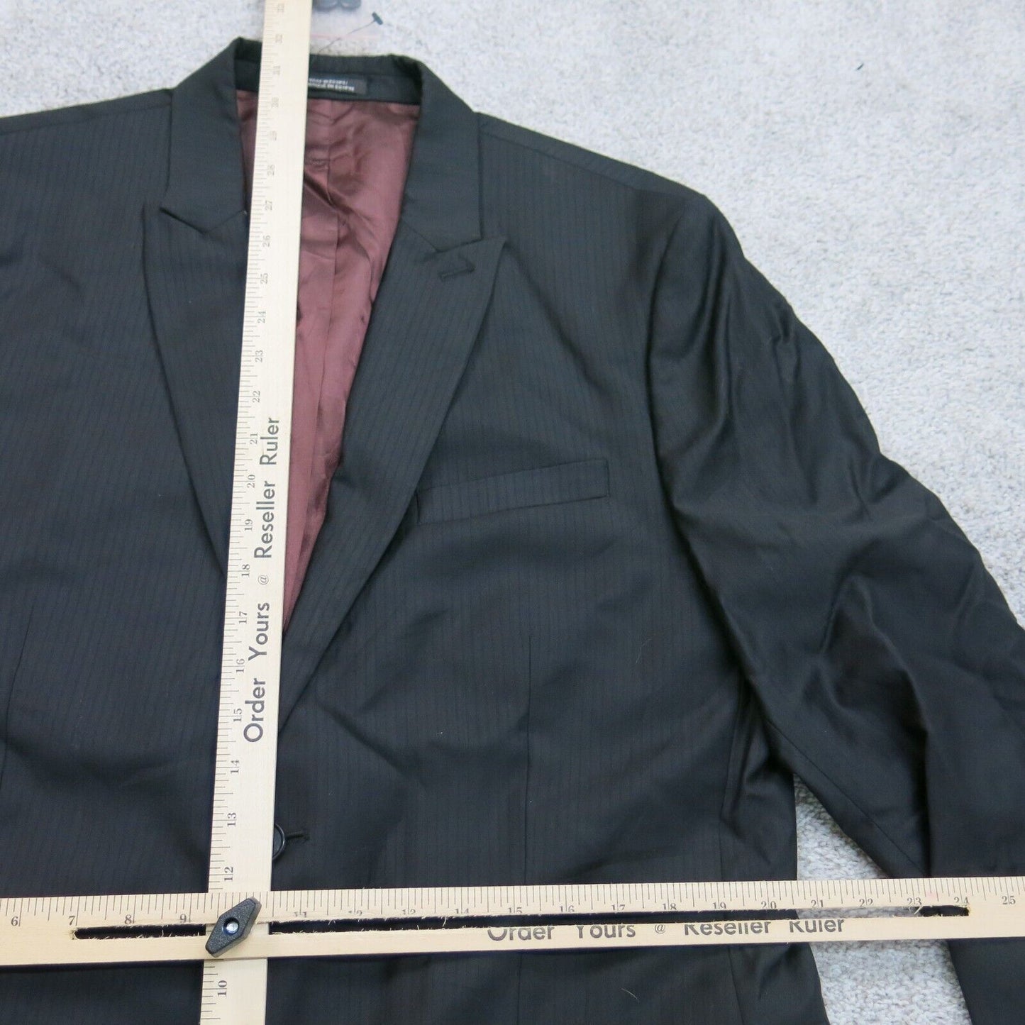 Express Mens Blazer Coat Single Breasted Long Sleeves Pockets Black Size 44R