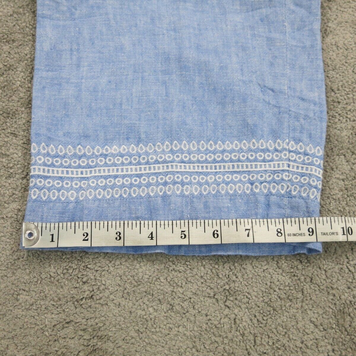 Talbots Womens Sweatpant High Rise Drawstring Waist Embroidered Hem Blue Size 6P