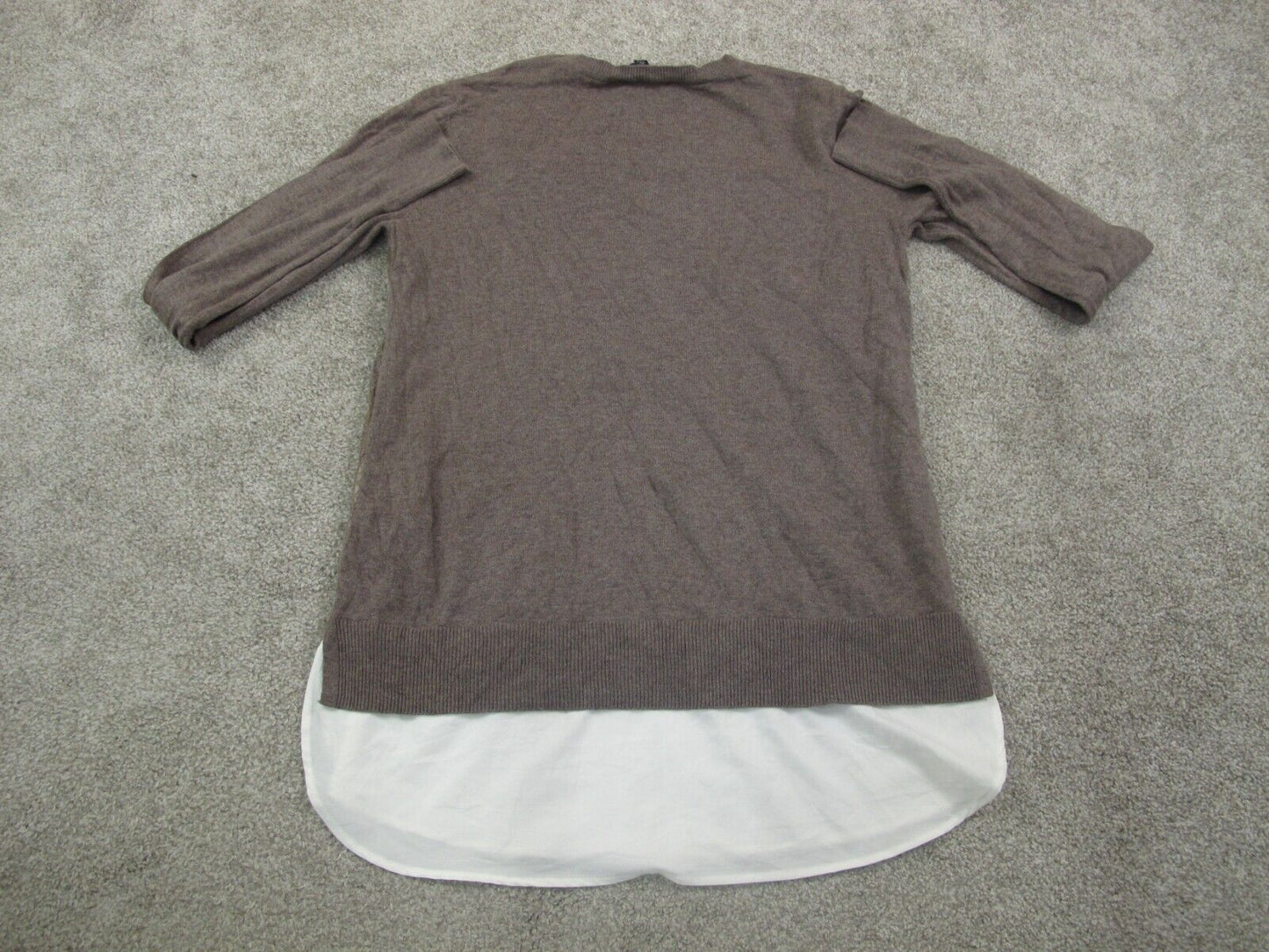Simply Vera Vera Wang Women Pullover Sweater Shirt Round Neck Brown Size Medium