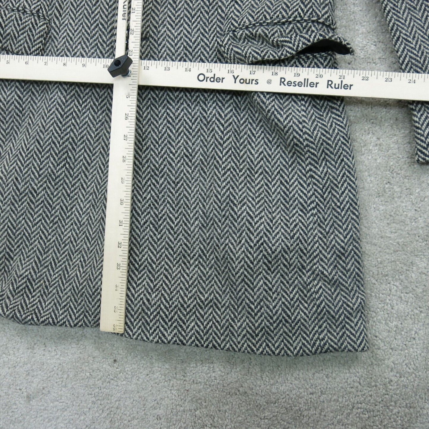 Tommy Hilfiger Mens Coat Long Sleeves Front Button Pockets Tweed Gray Size 50