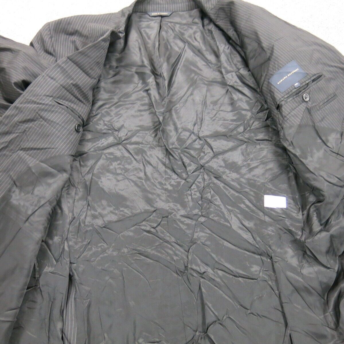Banana Republic Men Blazer Coat Striped Single Breasted Long Sleeve Black SZ 44R