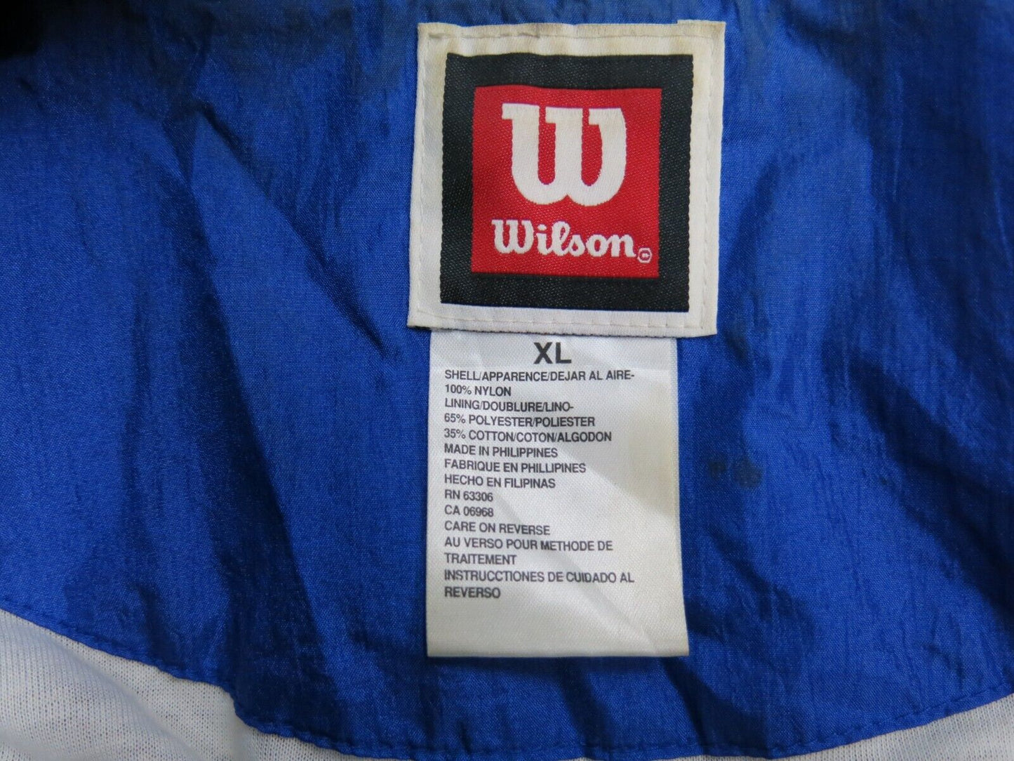 Wilson Mens Bomber Jacket Full Zip Up Long Sleeves Mock Neck Blue Black Size XL