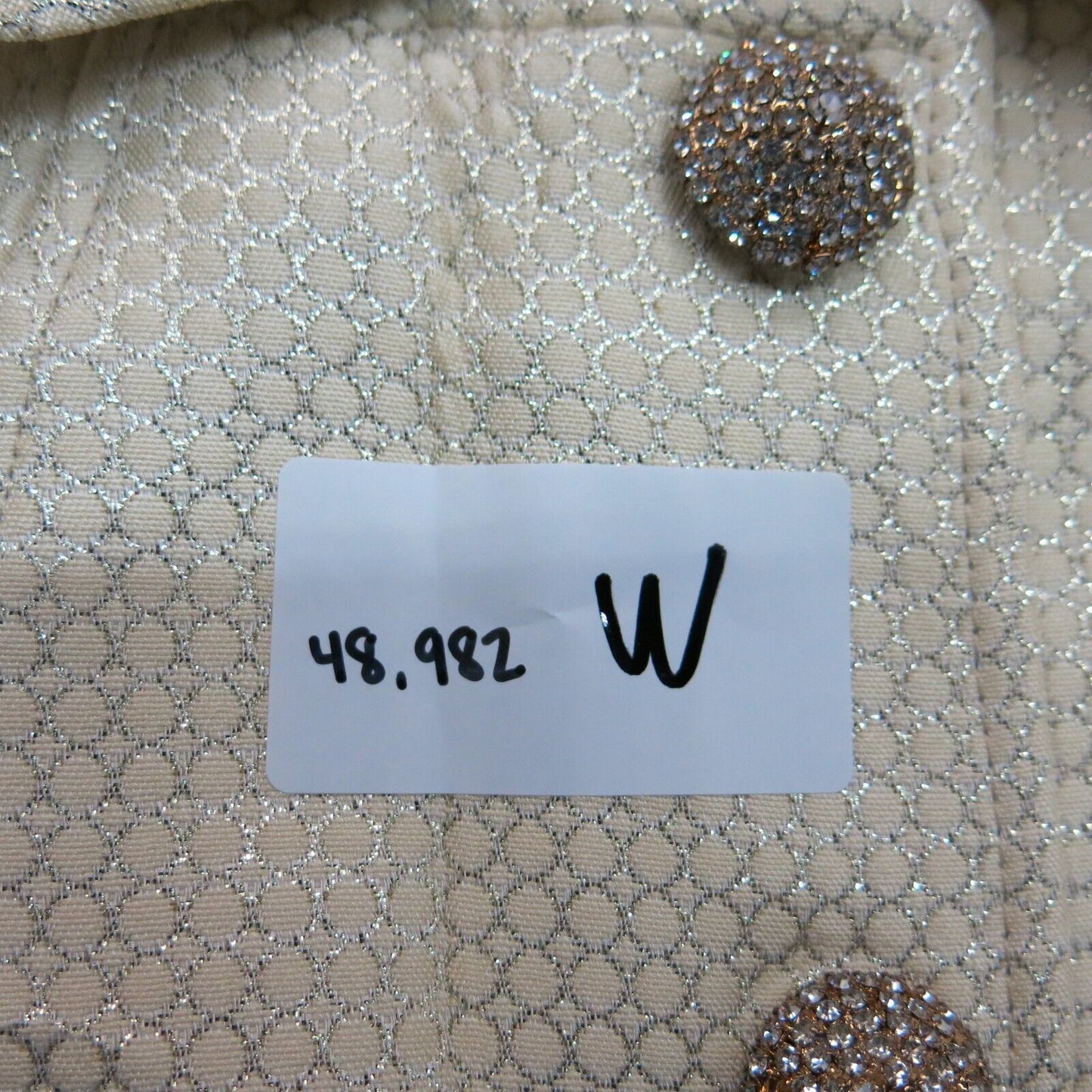 Tahari Luxe Womens Button Up Jacket Long Sleeves Single Breasted Beige Size 14