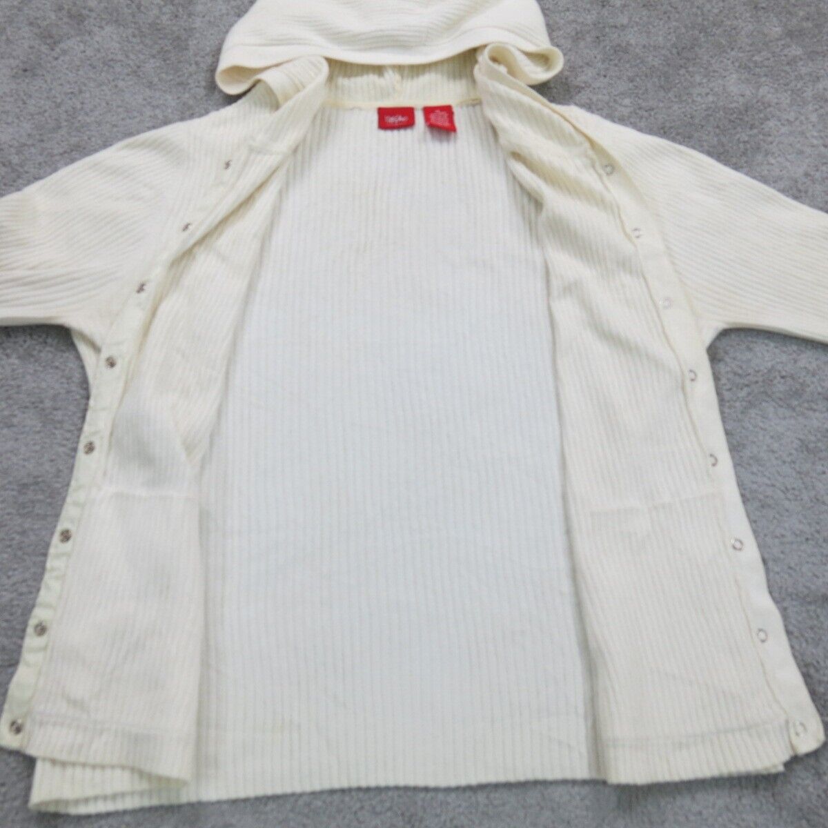 Massimo Womens Cardigan Hooded Sweater Knit Long Sleeve White Size X Large