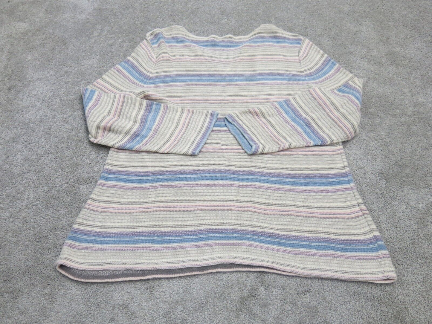 Lauren Ralph Lauren Pullover Striped Blouse Top 100% Cotton Split Neck White XL