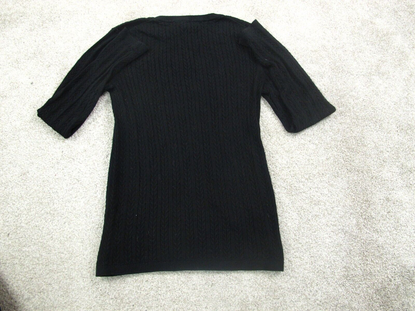 Tommy Hilfiger Womens Pullover Sweater Round Neck Long Sleeves Black Size S/P