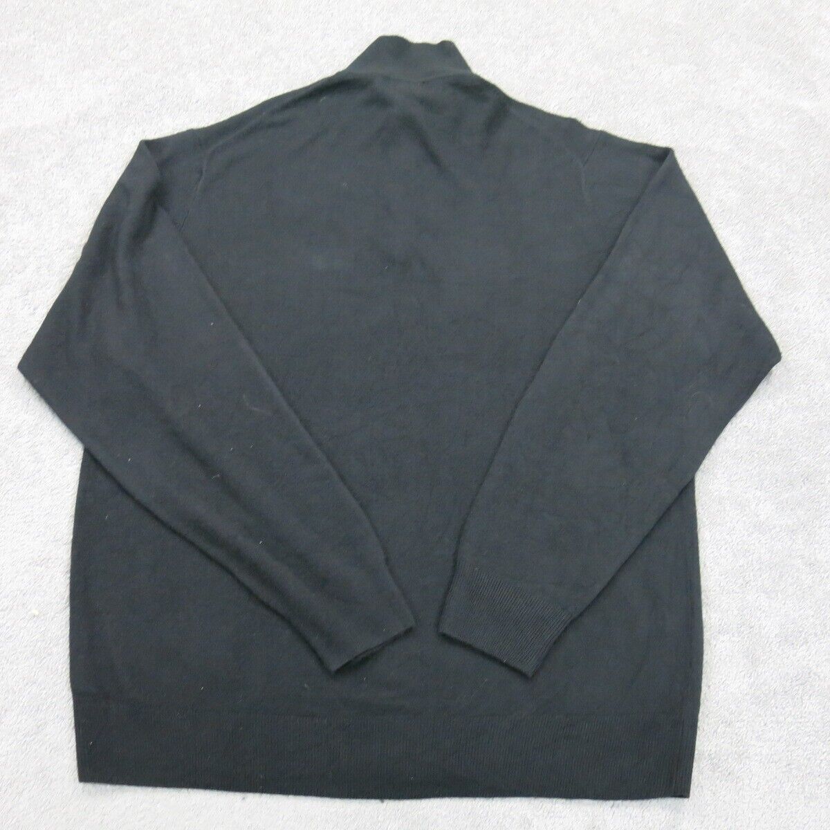 Dockers Mens Pullover Sweater Collared Front Button Long Sleeves Black Size 3X