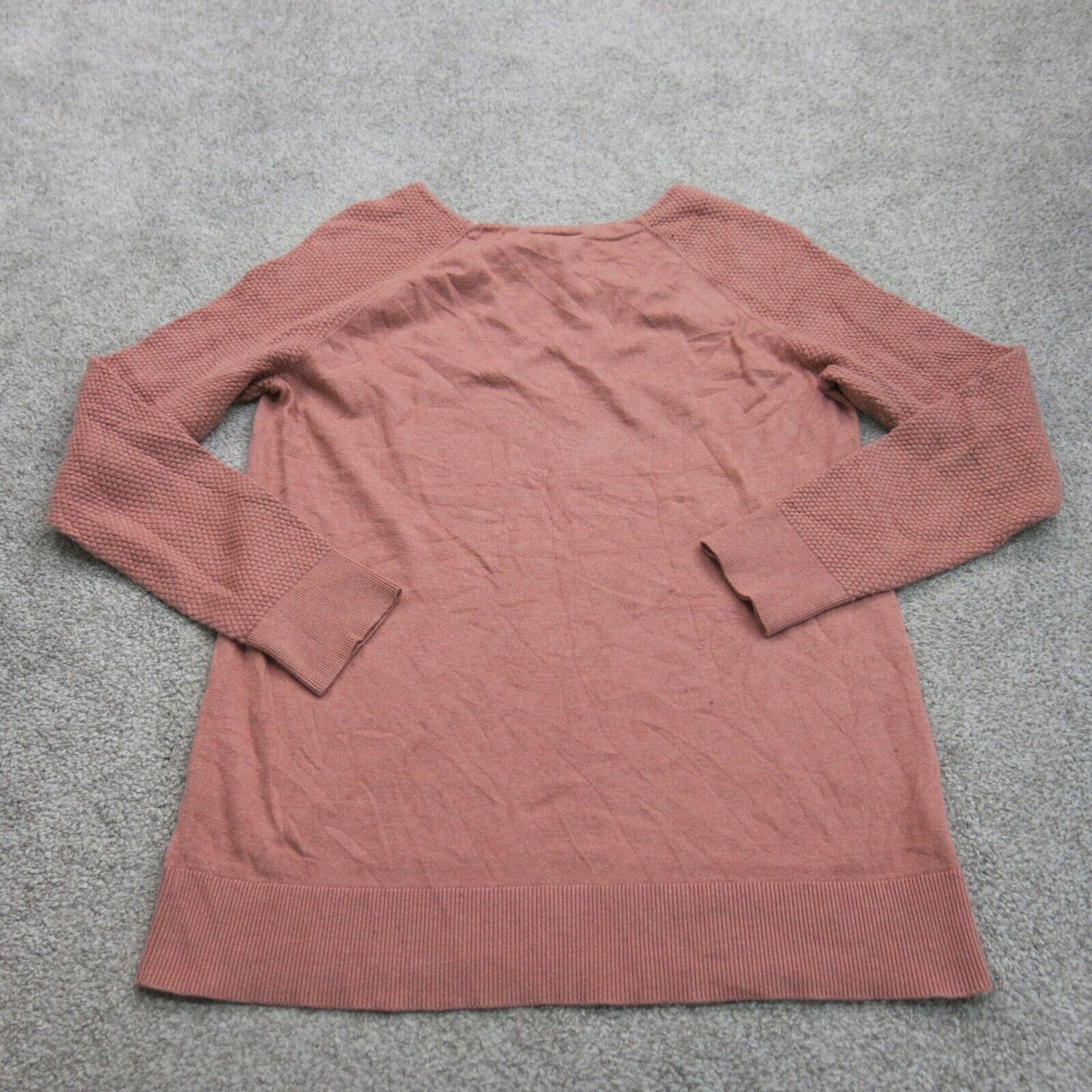 Loft Womens Pullover Knitted Sweater Long Sleeve Boat Neck Pink Size Large