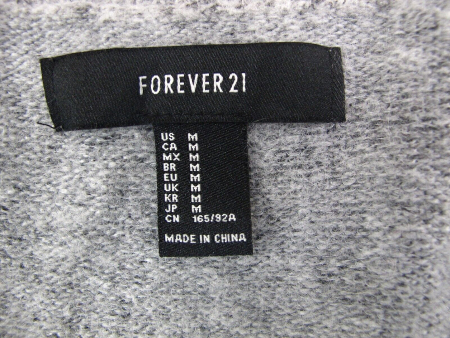 Forever 21 Womens Pullover Knitted Sweater Long Sleeves Heather Gray Size Medium