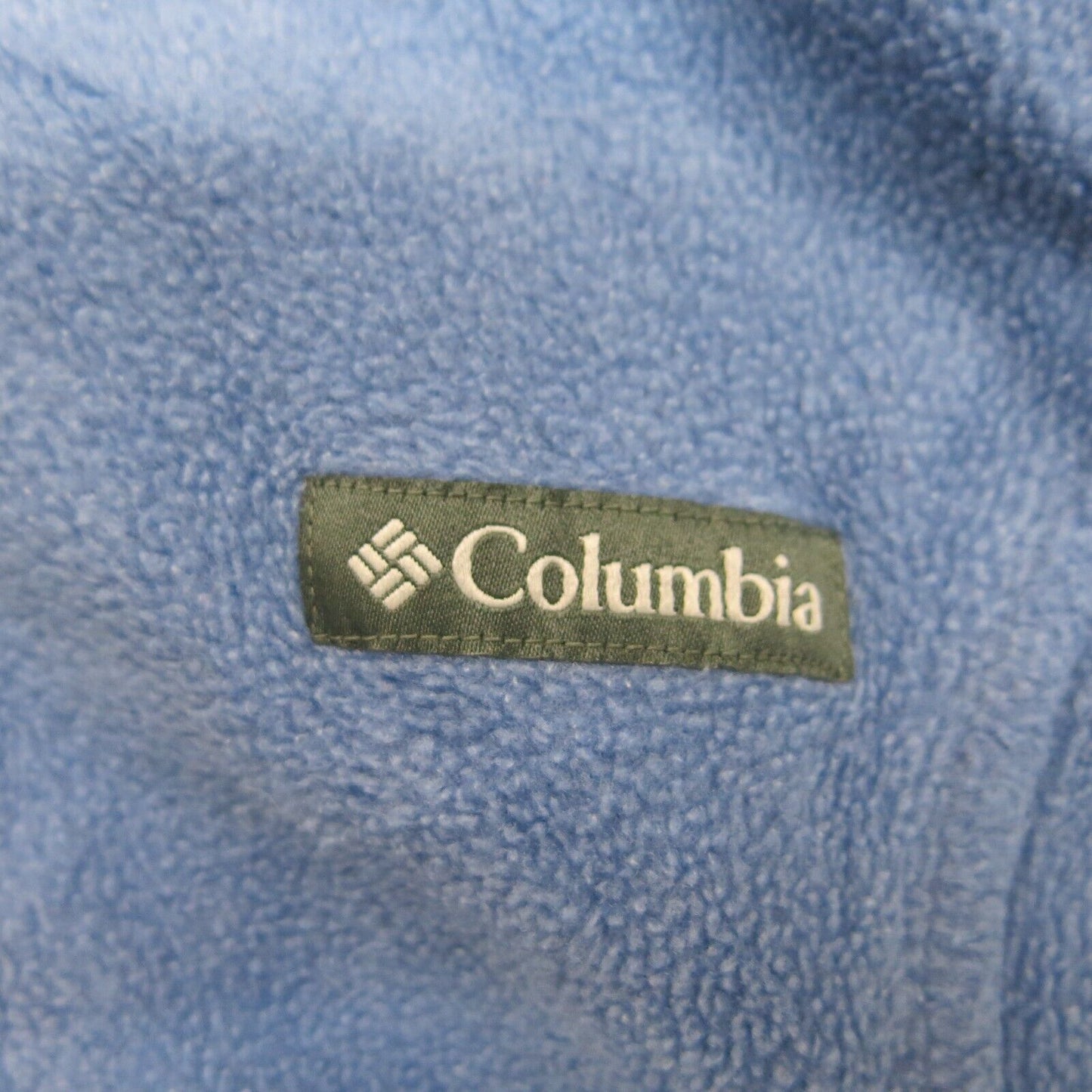 Columbia Women Fleece Vest Jacket Full Zip Up Sleeveless Mock Neck Blue Size M/P