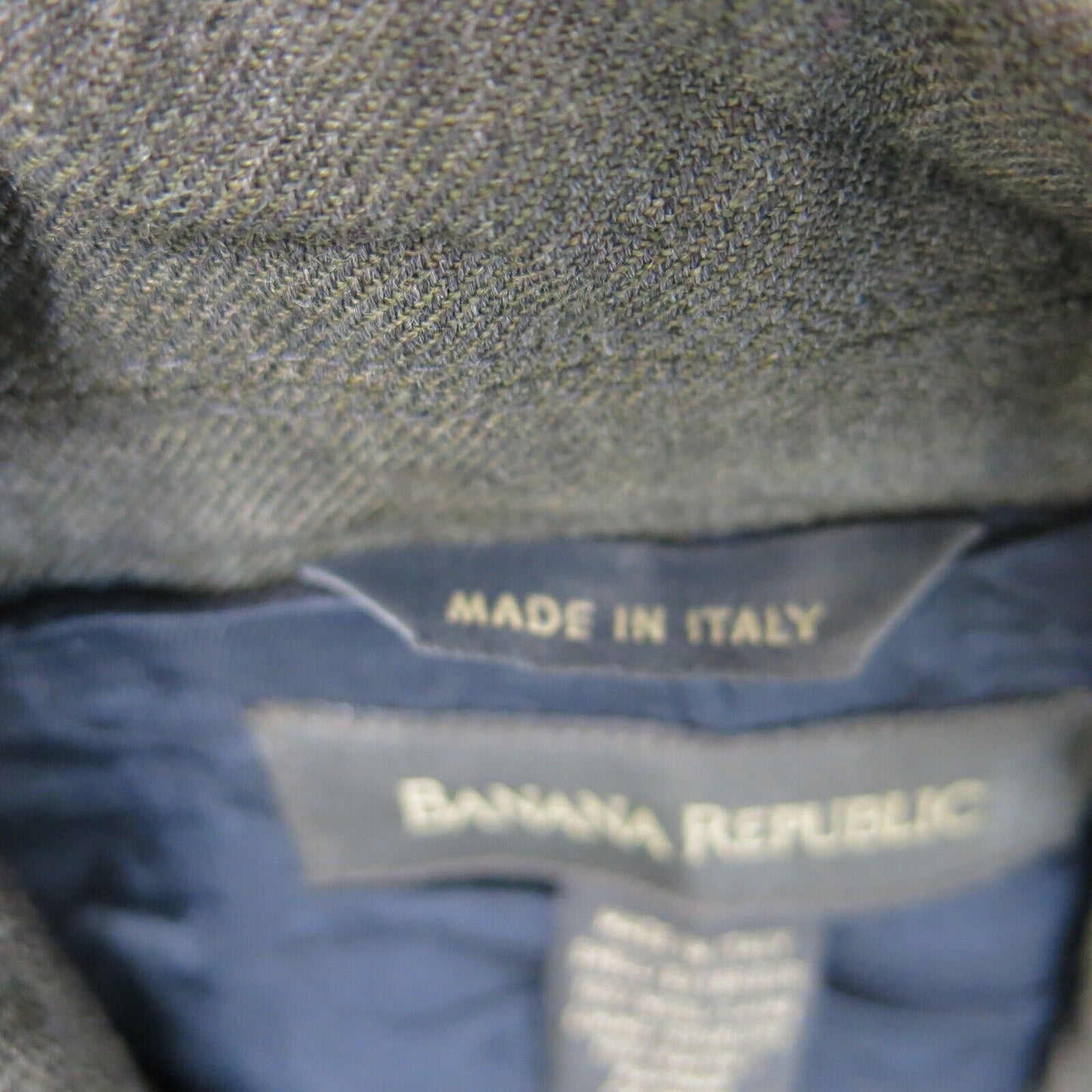 Banana Republic Women Blazer Coat Collard Neck Long Sleeve Dark Olive Green SZ 4