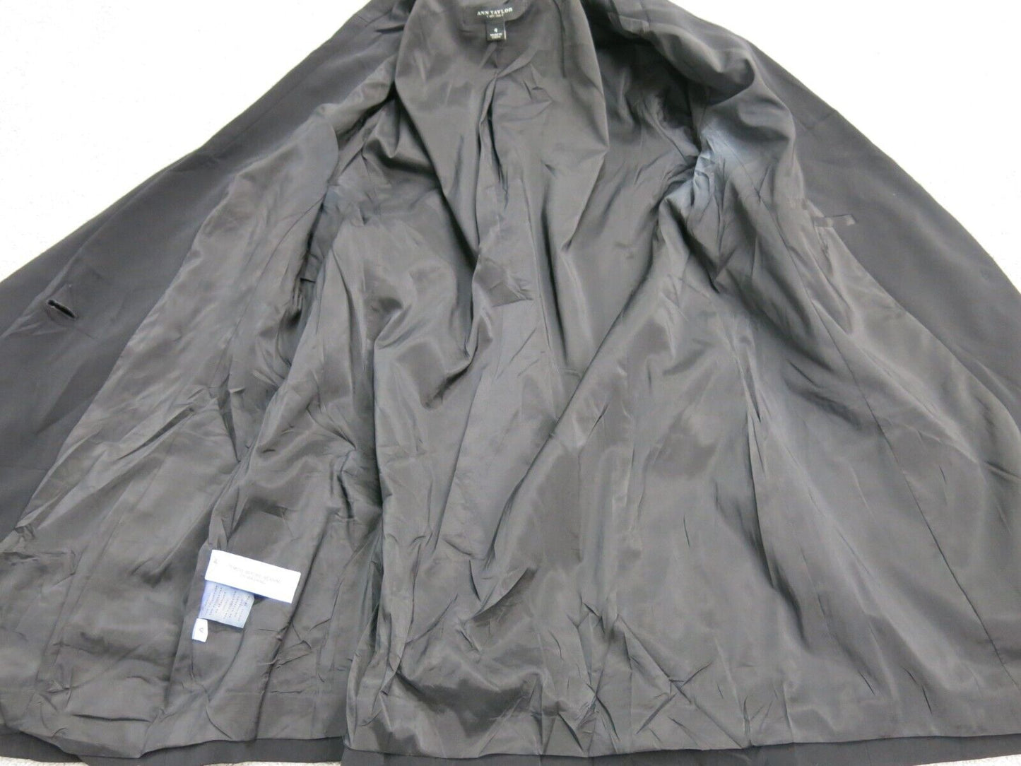 Ann Taylor Womens Blazer Coat Single Breasted Long Sleeves Pockets Black Size 4