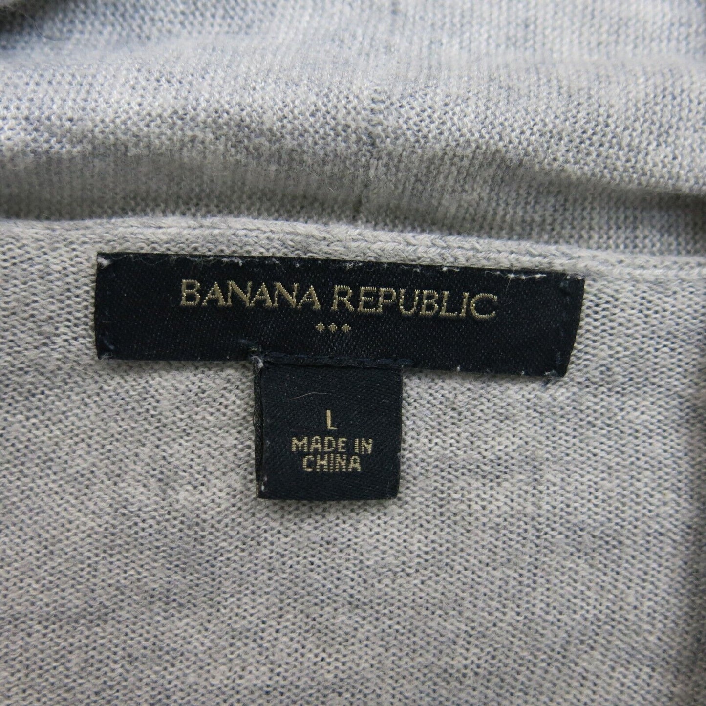 Banana Republic Womens Cardigan Sweater Open Front Pockets Sleeveless Gray Large