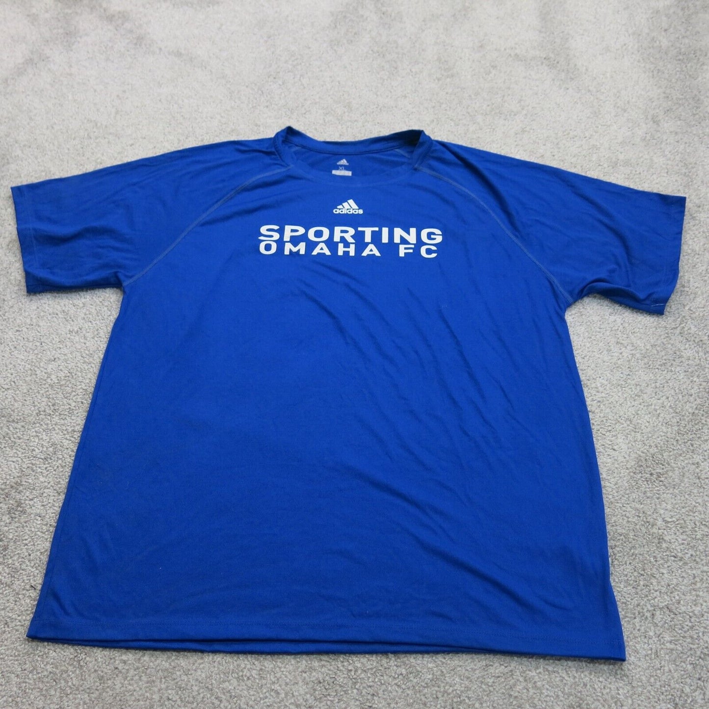 NWT Adidas Mens Crew Neck T Shirt Short Sleeve Graphic Print Blue Size X Large