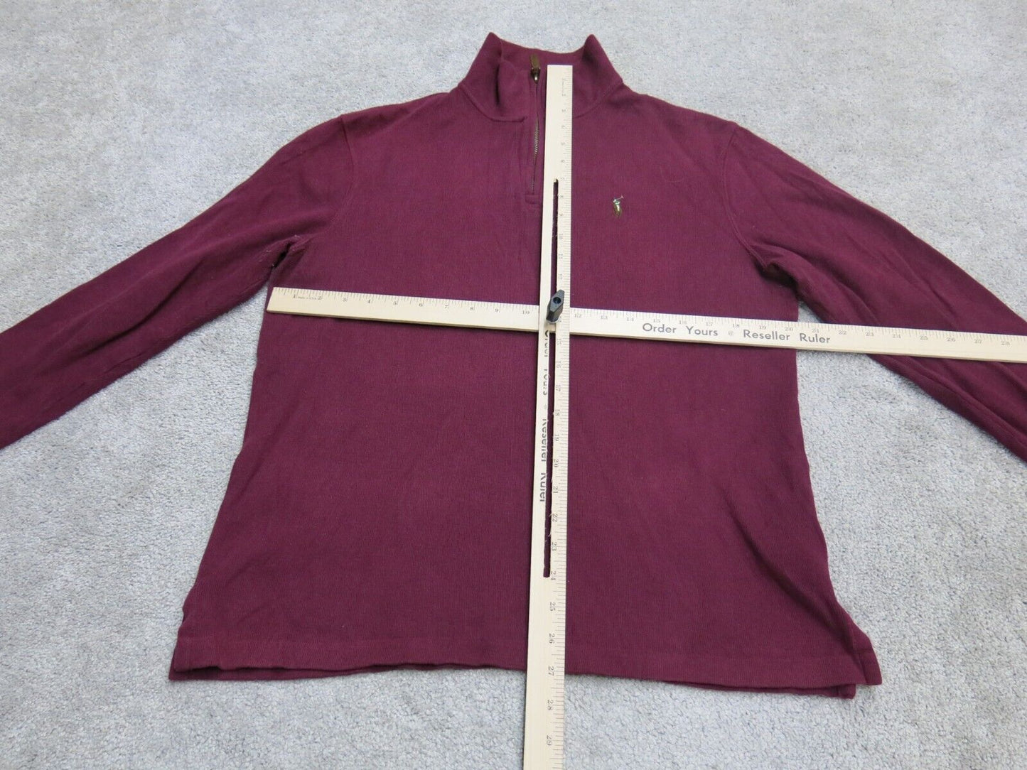 Polo By Ralph Lauren Men Pullover Sweatshirt Long Sleeves Mock Neck Maroon  S/P