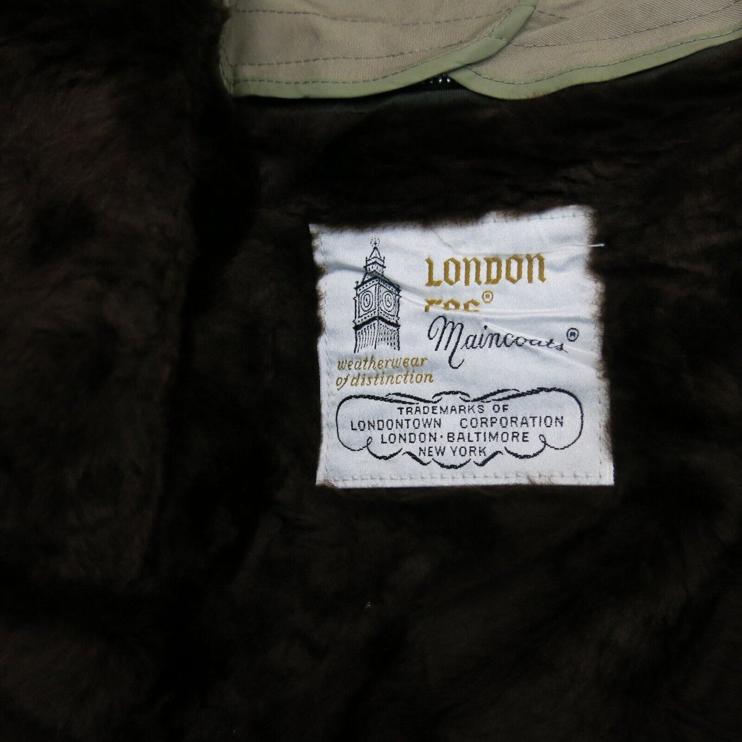 London Fog Mens Overcoat Long Sleeves Pockets Beige Size 44 Long