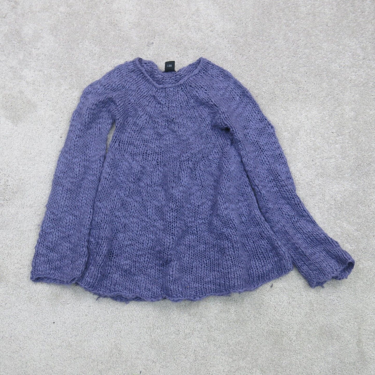 Calvin Klein Womens Pullover Sweater Fit & Flare Crew Neck Purple Size Medium