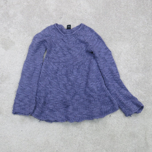Calvin Klein Womens Pullover Sweater Fit & Flare Crew Neck Purple Size Medium