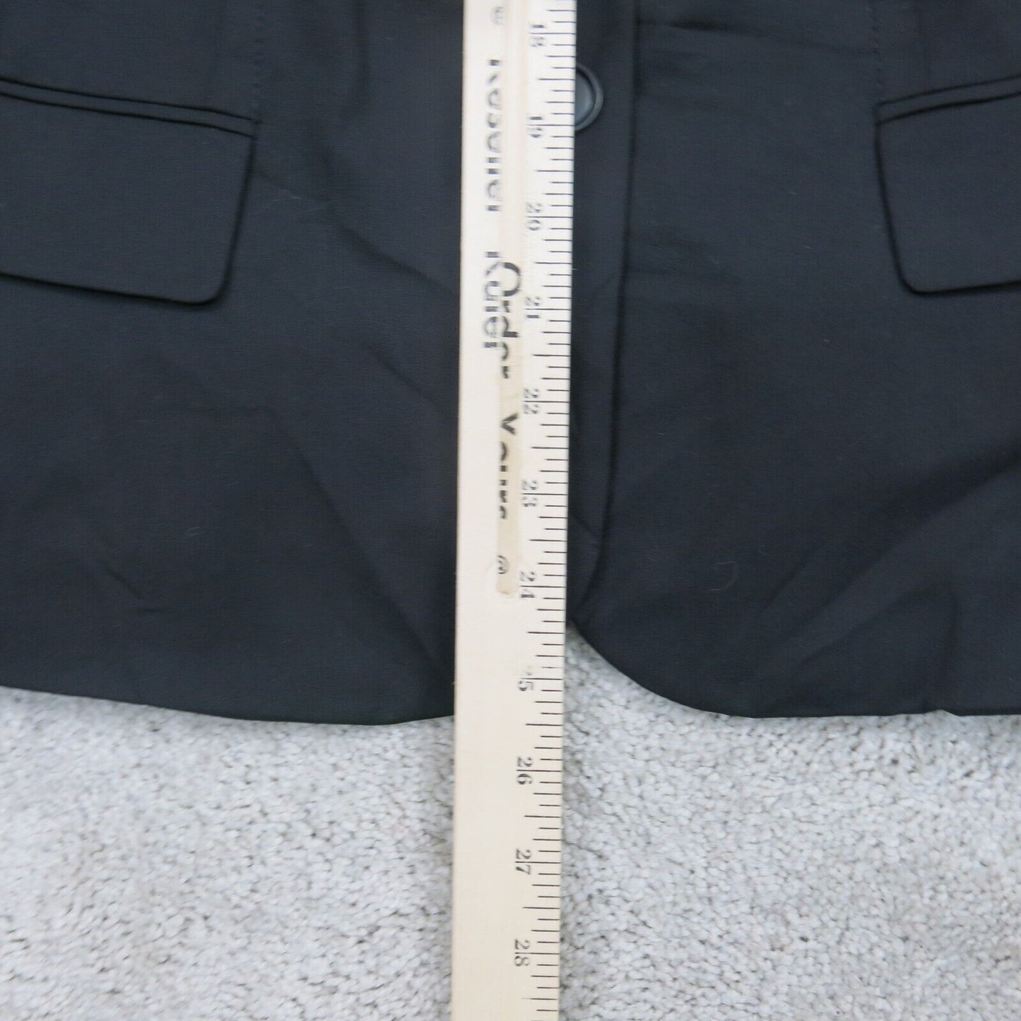Ann Taylor Womens Blazer Coat Single Breasted Long Sleeves Pockets Black Size 12