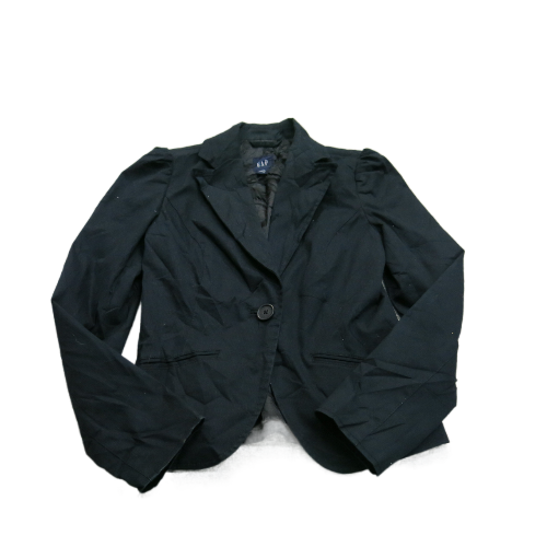 Gap Womens Blazer Coat Single Breasted Long Sleeves Pockets Black Size 2