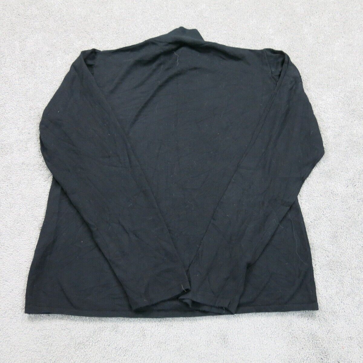 Talbots Womens Pullover Sweater Knitted Mock Neck Long Sleeves Black Size Large