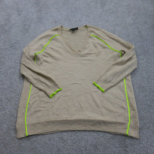J. Crew Womens Pullover Sweater Round Neck Long Sleeves Tan Size Small