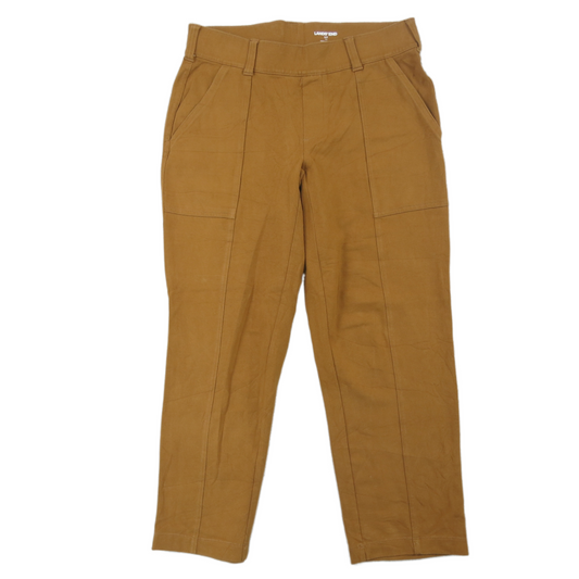 Lands End Women Pant Ankle Starfish Straight Leg Mid Rise Gold Brown Size Small