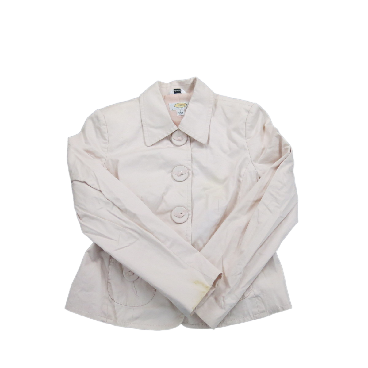 Talbots Womens Blazer Coat Single Breasted Button Front Light Pink Size 4P