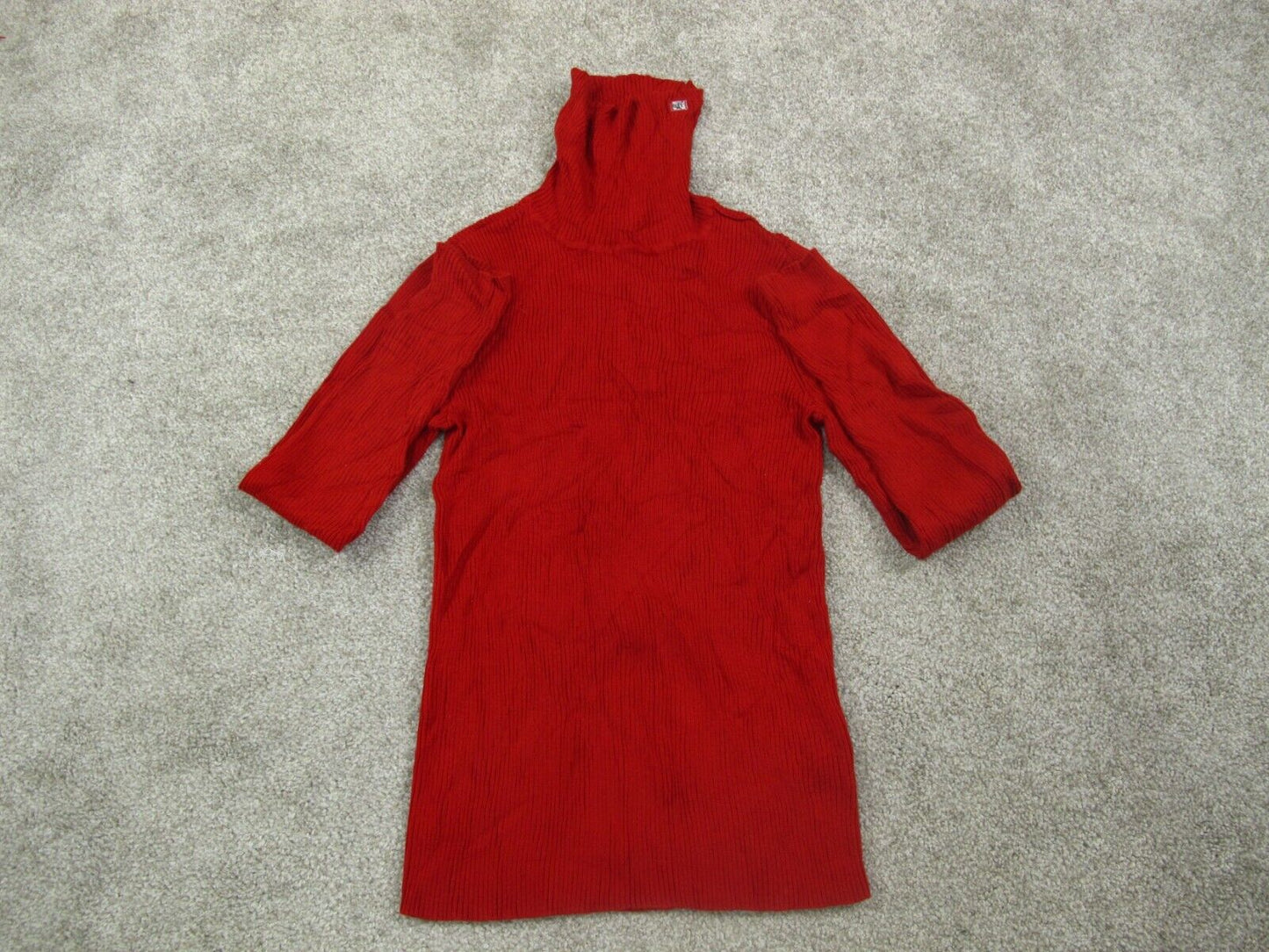 Ralph Lauren Womens Knitted Pullover Sweater High Neck Long Sleeves Red Size S