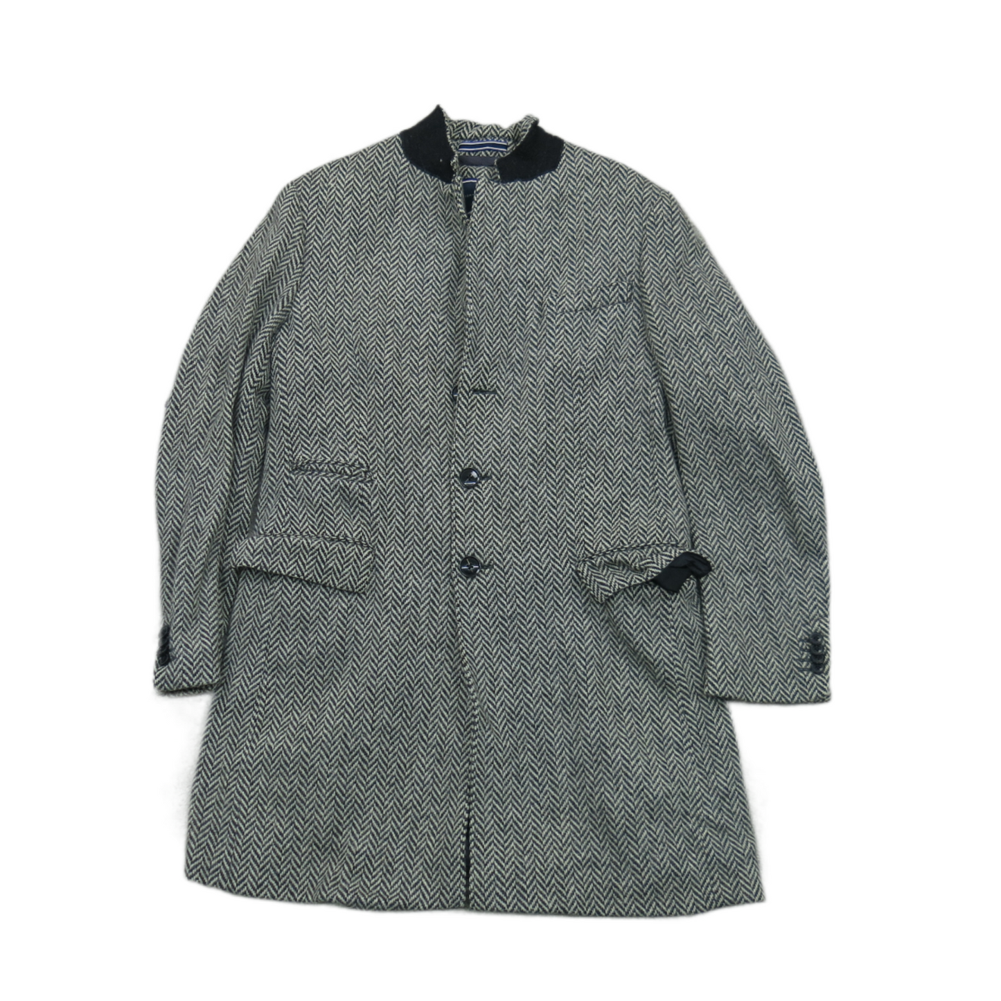 Tommy Hilfiger Mens Coat Long Sleeves Front Button Pockets Tweed Gray Size 50