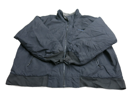 Lands End Mens Puffer Jacket Full Zip Up Long Sleeves Pockets Black Size ?