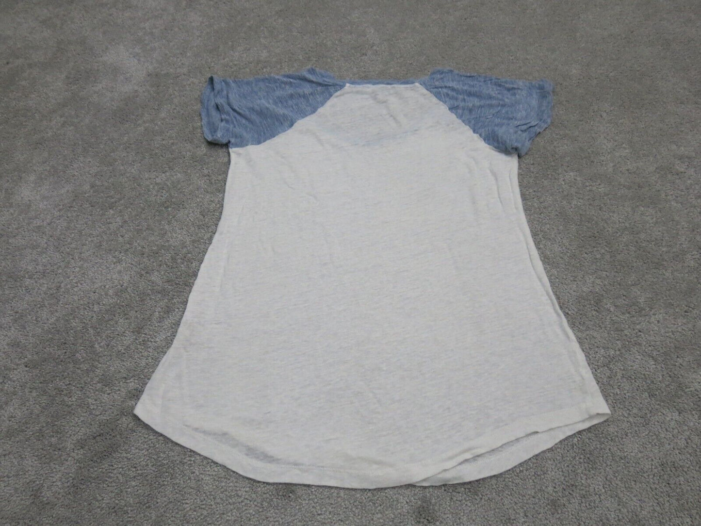 J. Crew Womens Knitted Tee Top Short Sleeves Round Neck White Blue Size Small