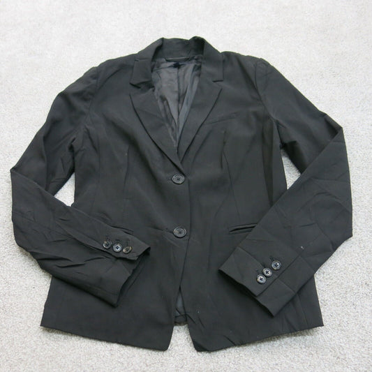 Gap Womens Blazer Coat Single Breasted Long Sleeve Pockets Solid Black Size 4