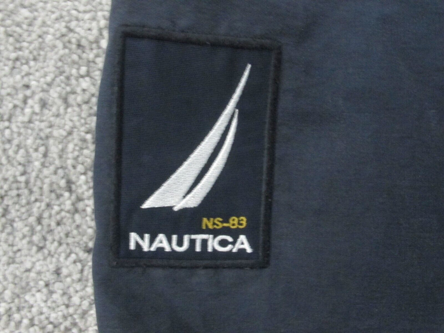 Nautica Mens Bomber Jacket Full Zip Up Long Sleeves Pockets Blue Size Large
