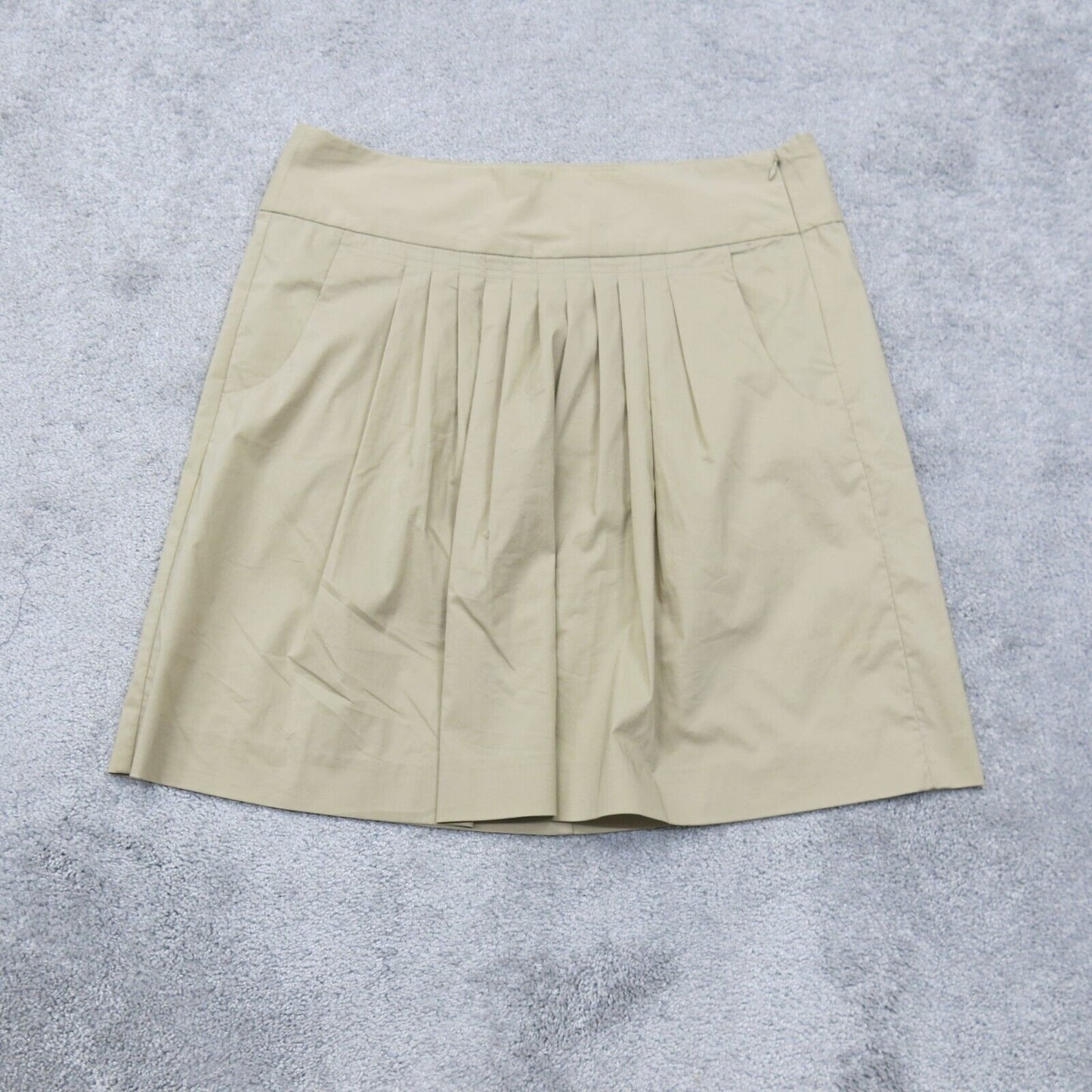 Banana Republic Womens Straight Pencil Skirts Pleated Side Zip Beige Size 8