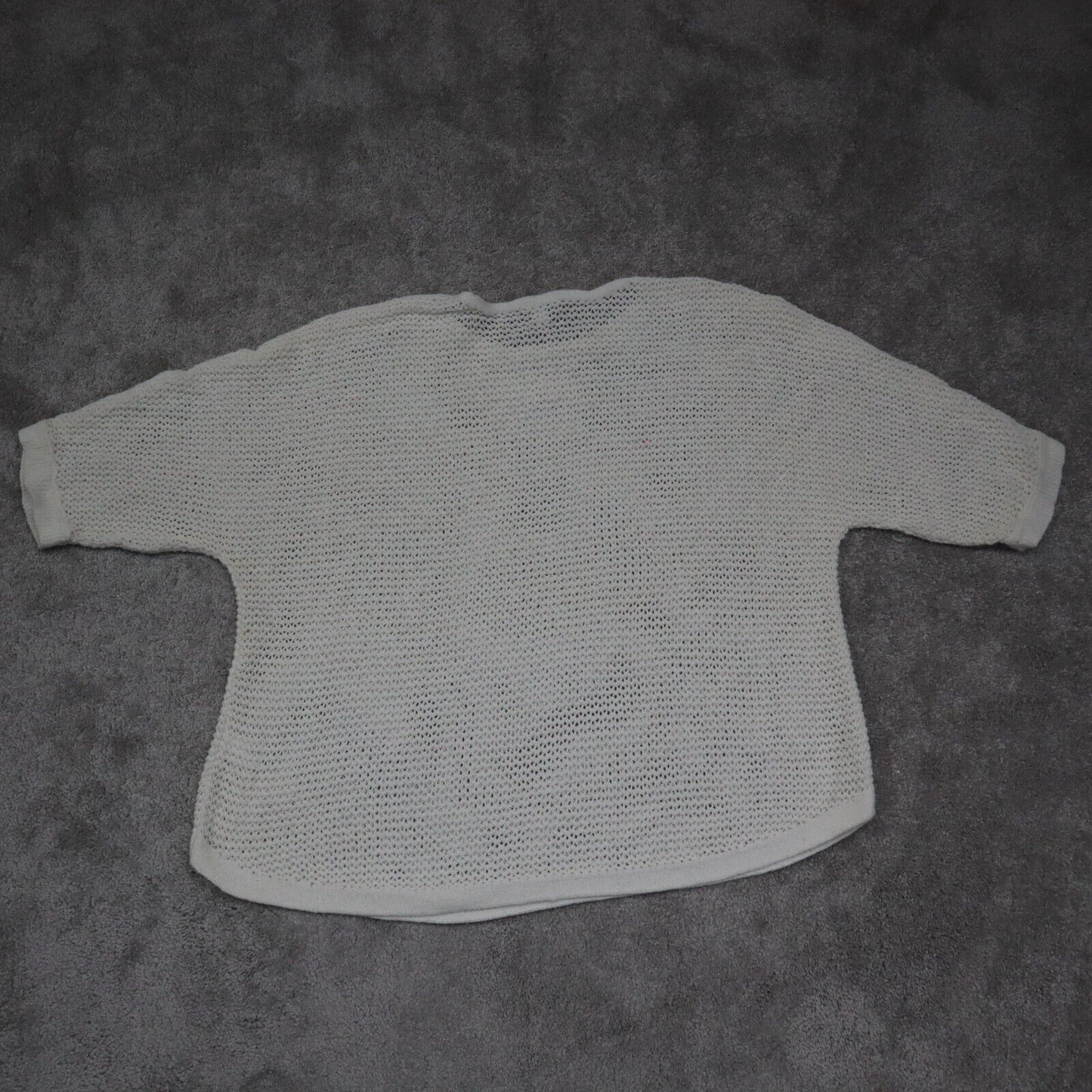 J Jill Women Pullover Knitted Sweater Crew Neck Short Sleeve White Size 1X