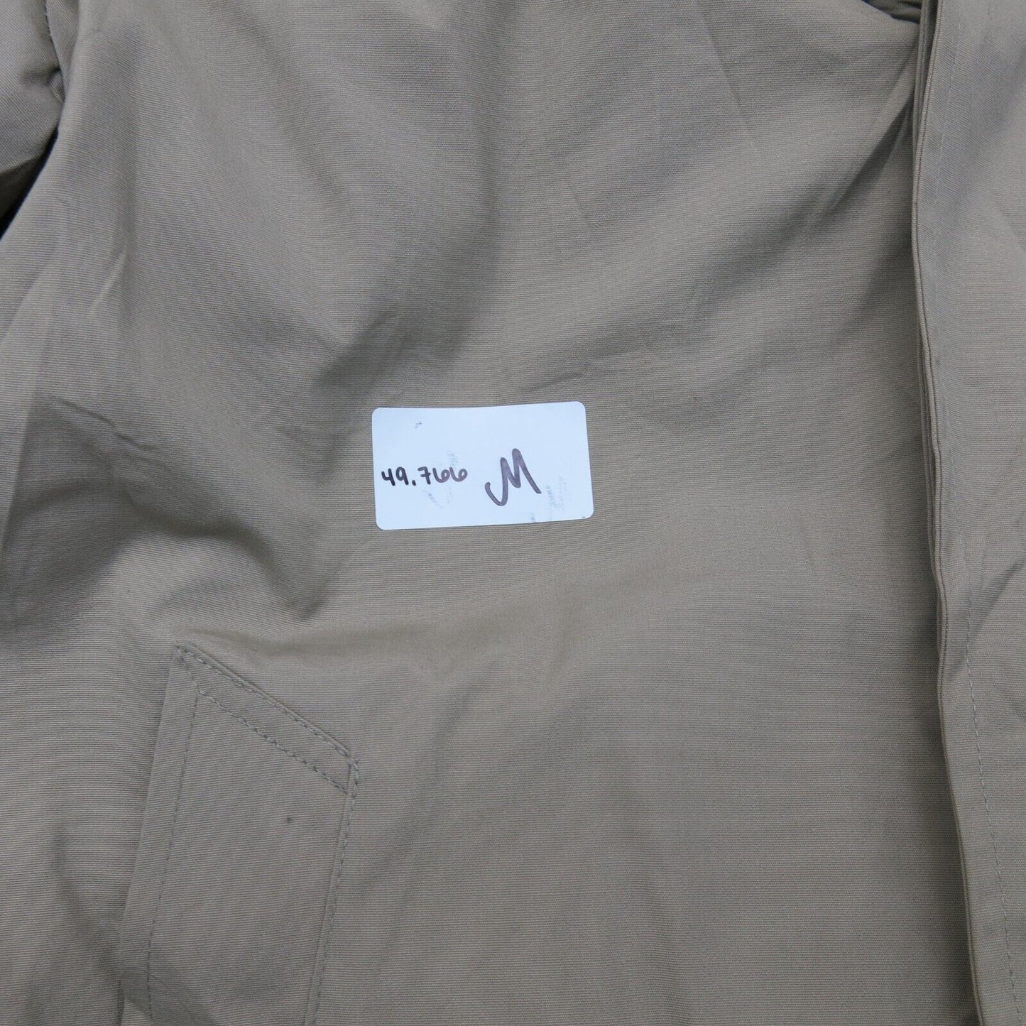 London Fog Mens Overcoat Long Sleeves Pockets Beige Size 44 Long