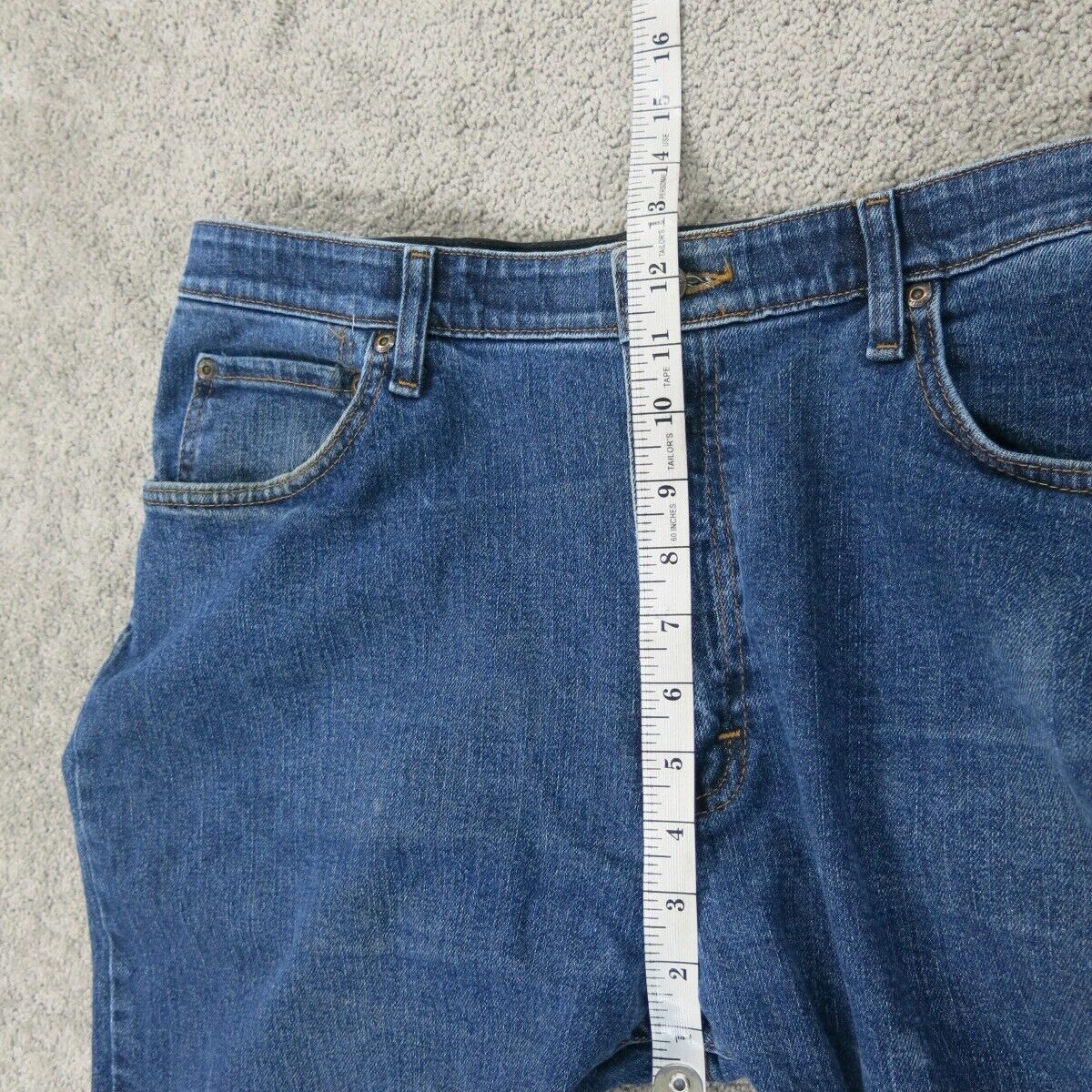 Wrangler Mens Jeans Straight Leg High Rise Stretch Cotton Blue Size W36XL30