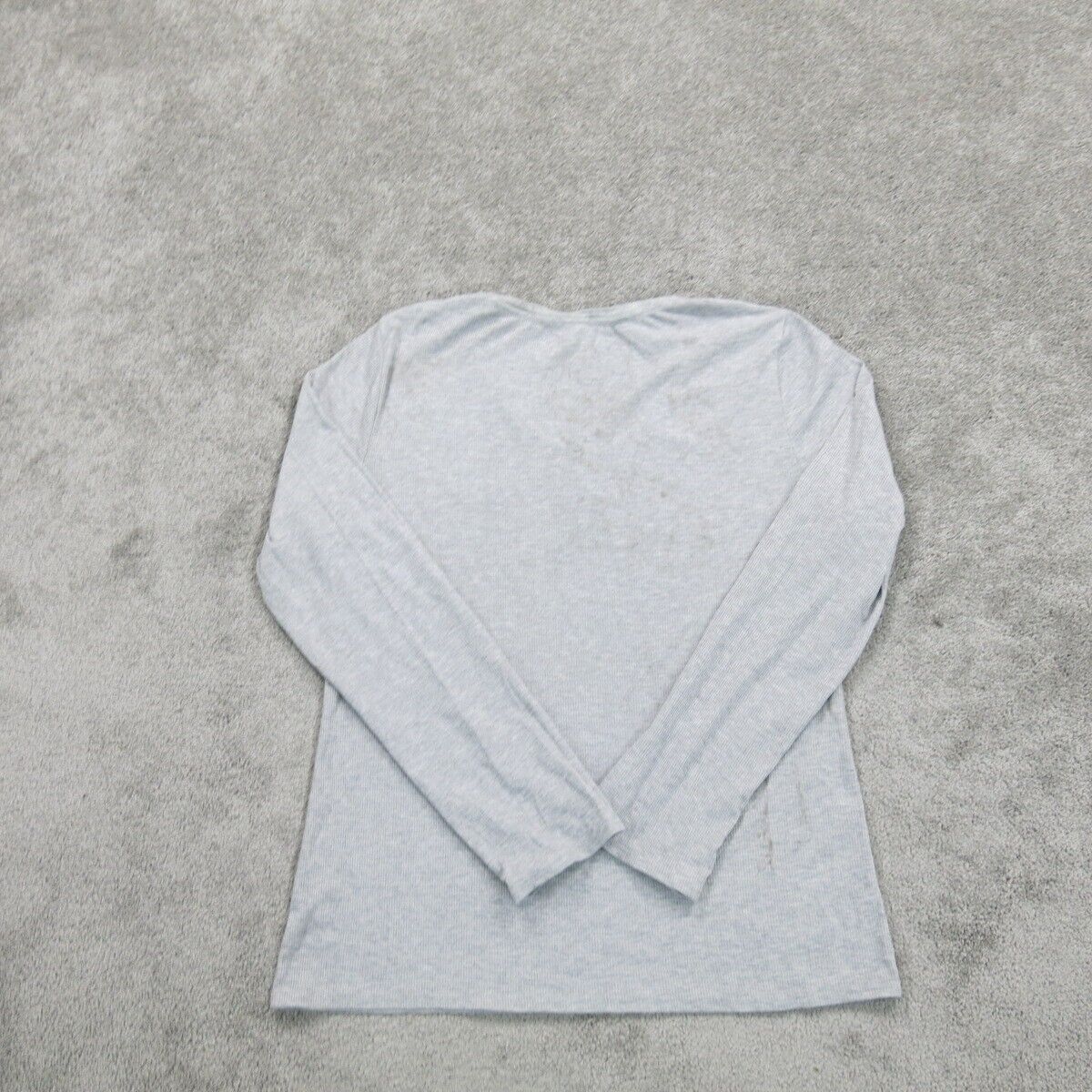 Calvin Klein Womens Henley Sweater Long Sleeves Round Neck Light Gray SZ X Large
