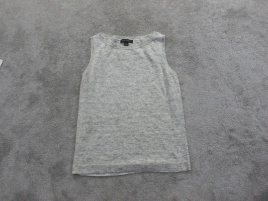 Ann Taylor Womens Knitted Pullover Sweater Sleeveless Crew Neck Gray Size Medium