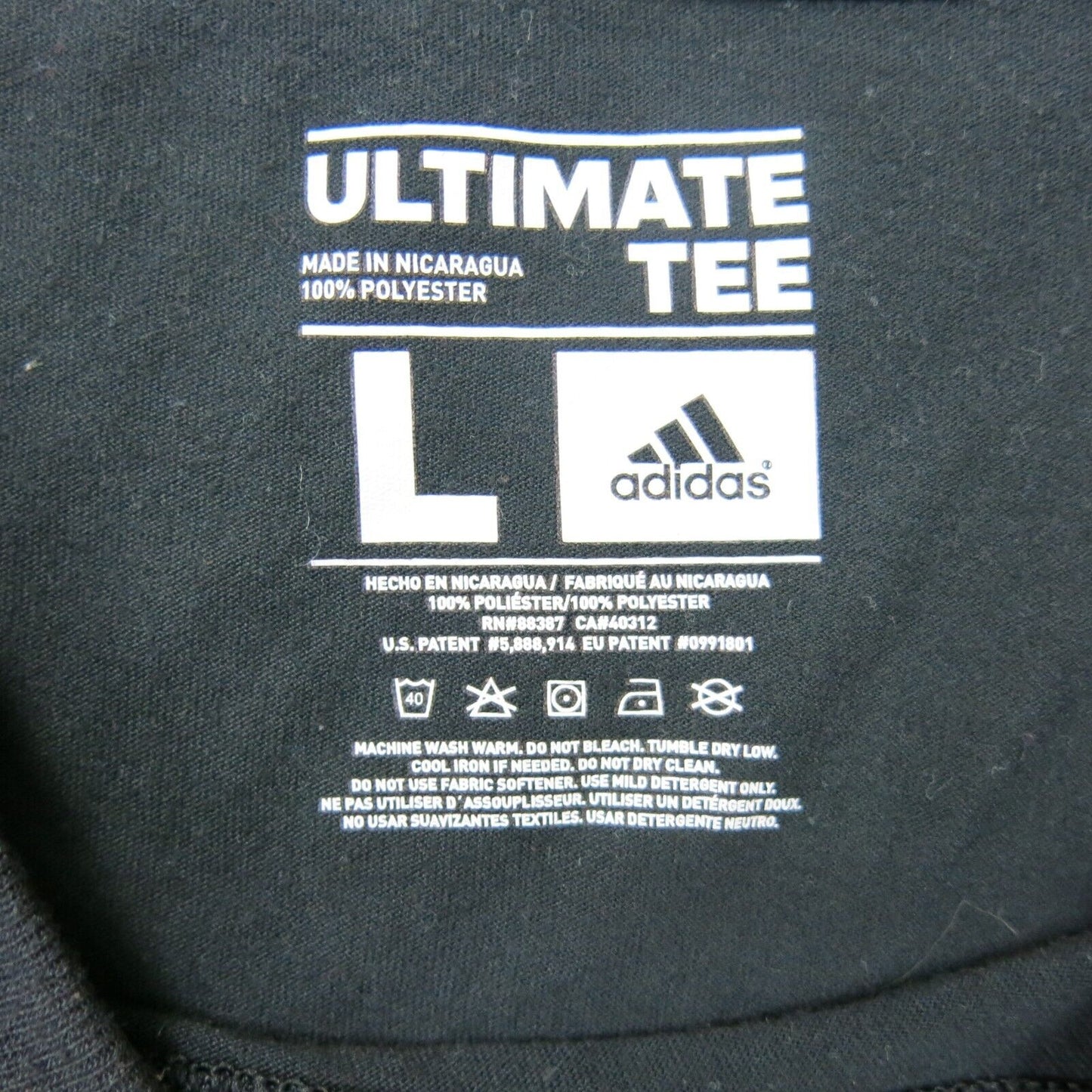 Adidas Mens Crew Neck T Shirt Ultimate Tee Long Sleeves Graphic Tee Black Size L