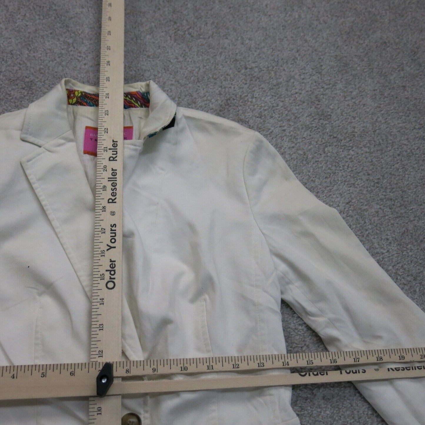 Banana Republic Womens Blazer Coat Single Breasted Long Sleeve White Size 0P
