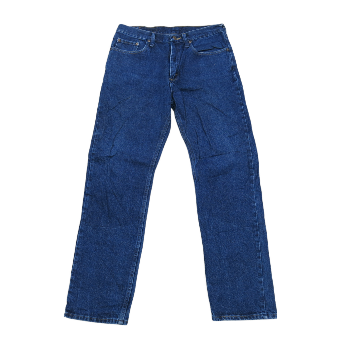 Wrangler Mens Jeans Straight Leg Denim Mid Rise 100% Cotton Blue Size W32XL32