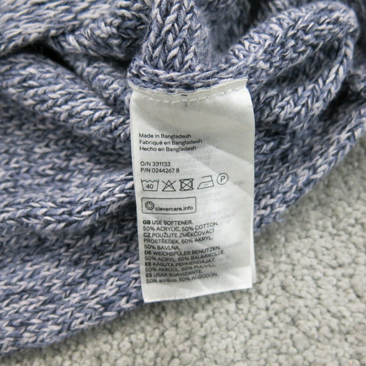 H&M Womens Pullover Sweater Knitted Half Sleeve Boat Neck Gray Size Medium