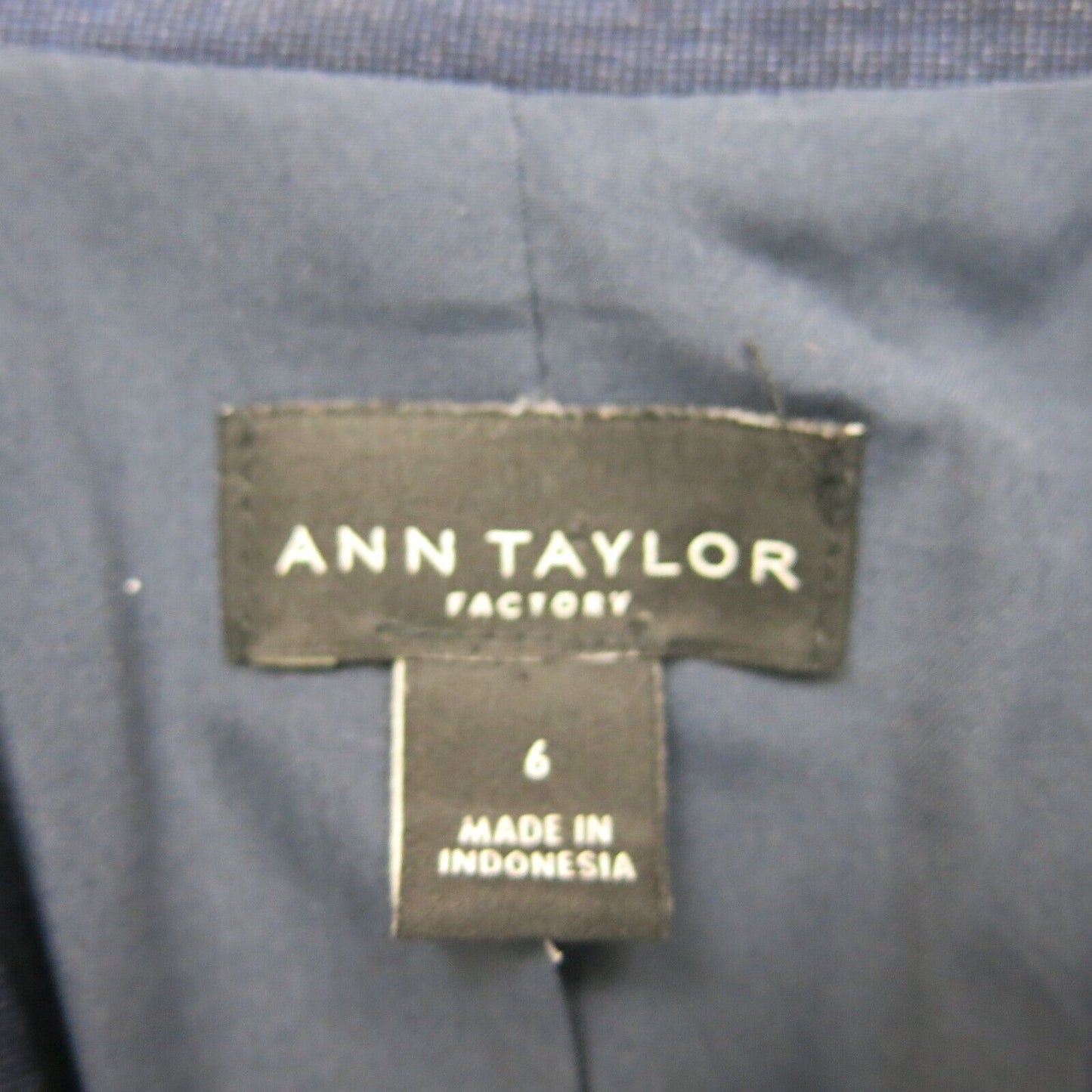 Ann Taylor Womens Blazer Coat Single Breasted Long Sleeve Pockets Blue Size 6