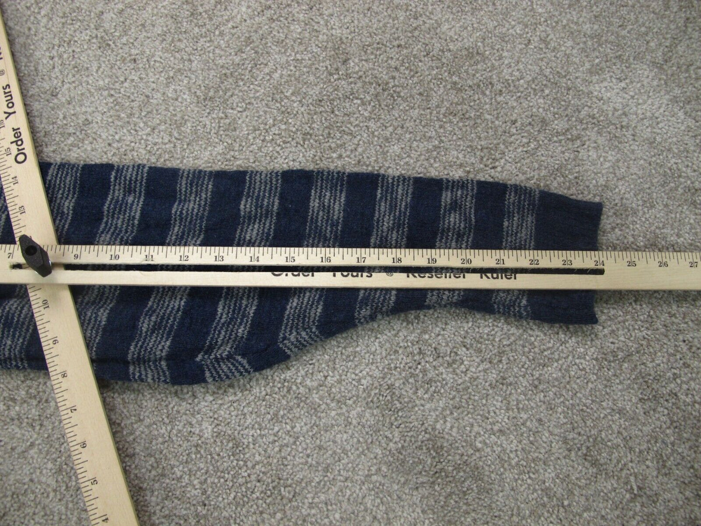 American Eagle Womens Pullover Sweater Striped Long Sleeves Blue Gray Size Large