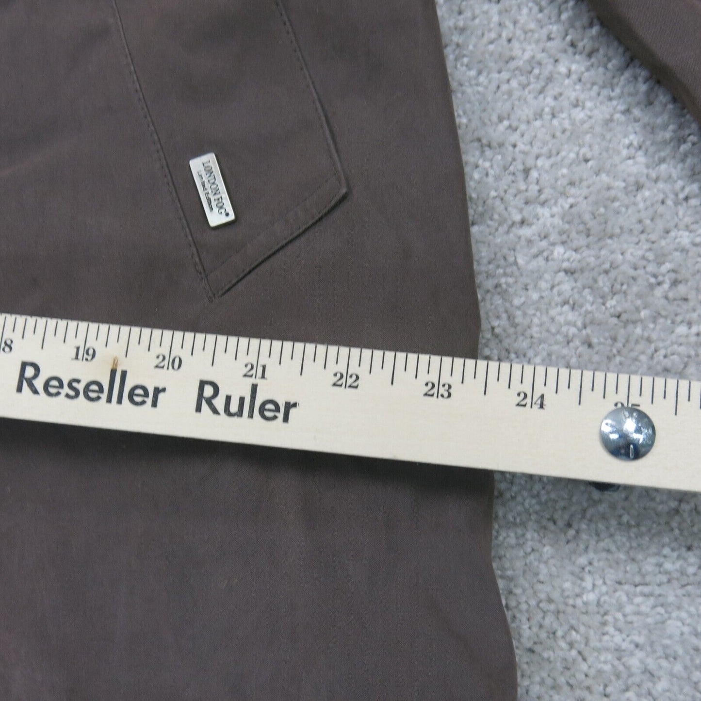 London Fog Womens Long Over Coat Long Sleeve Collared Brown Size Medium