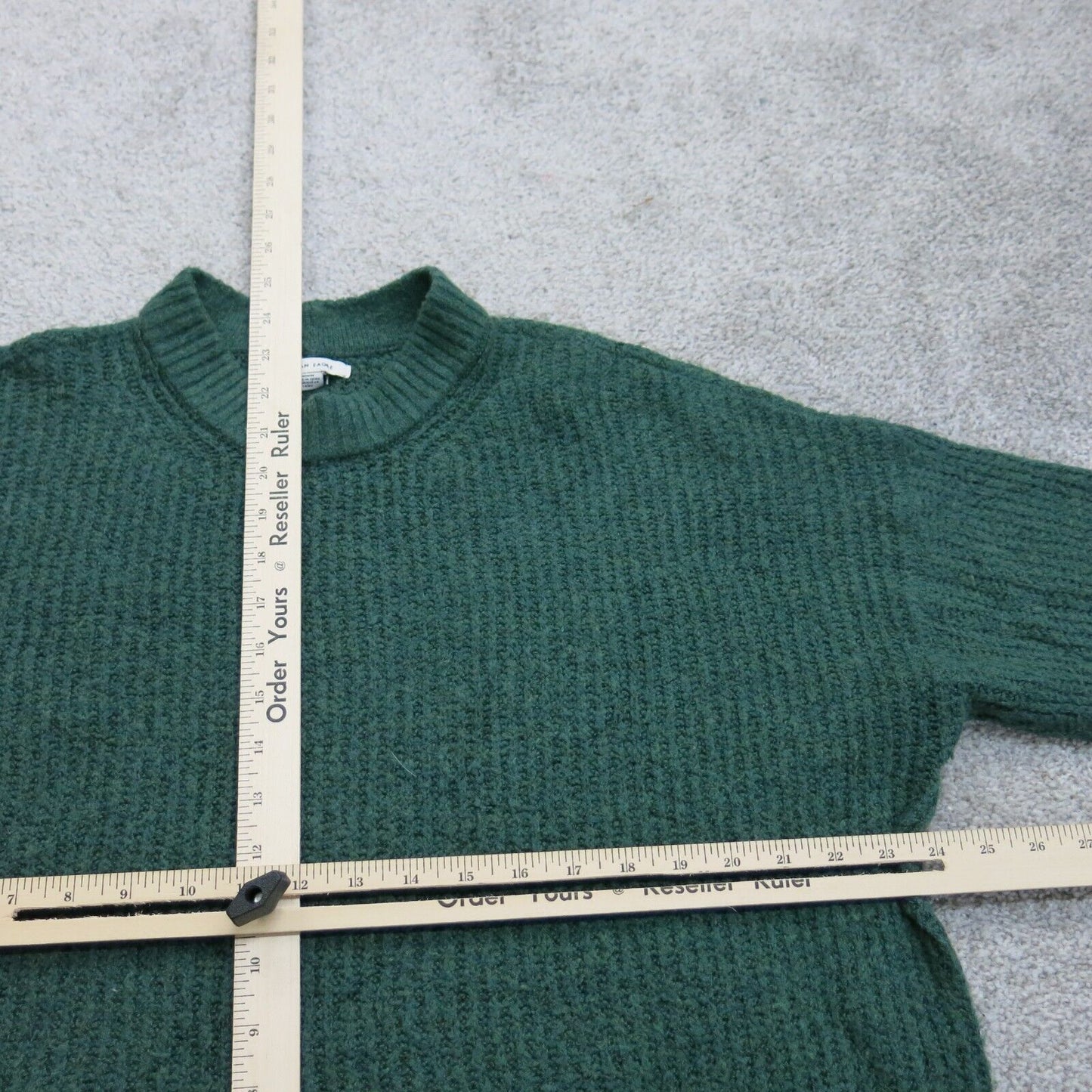 American Eagle Women Pullover Sweater Knitted Mock Neck Dark Teal Green Medium