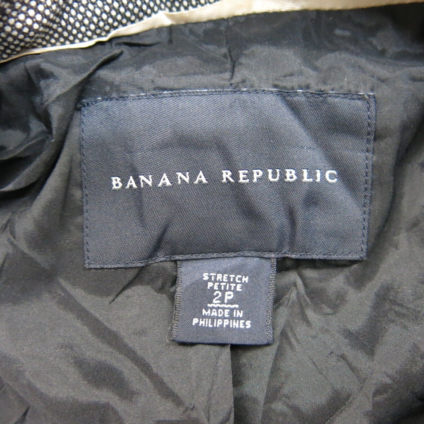 Banana Republic Women Blazer Coat Single Breasted Pockets Black Gray Size 2