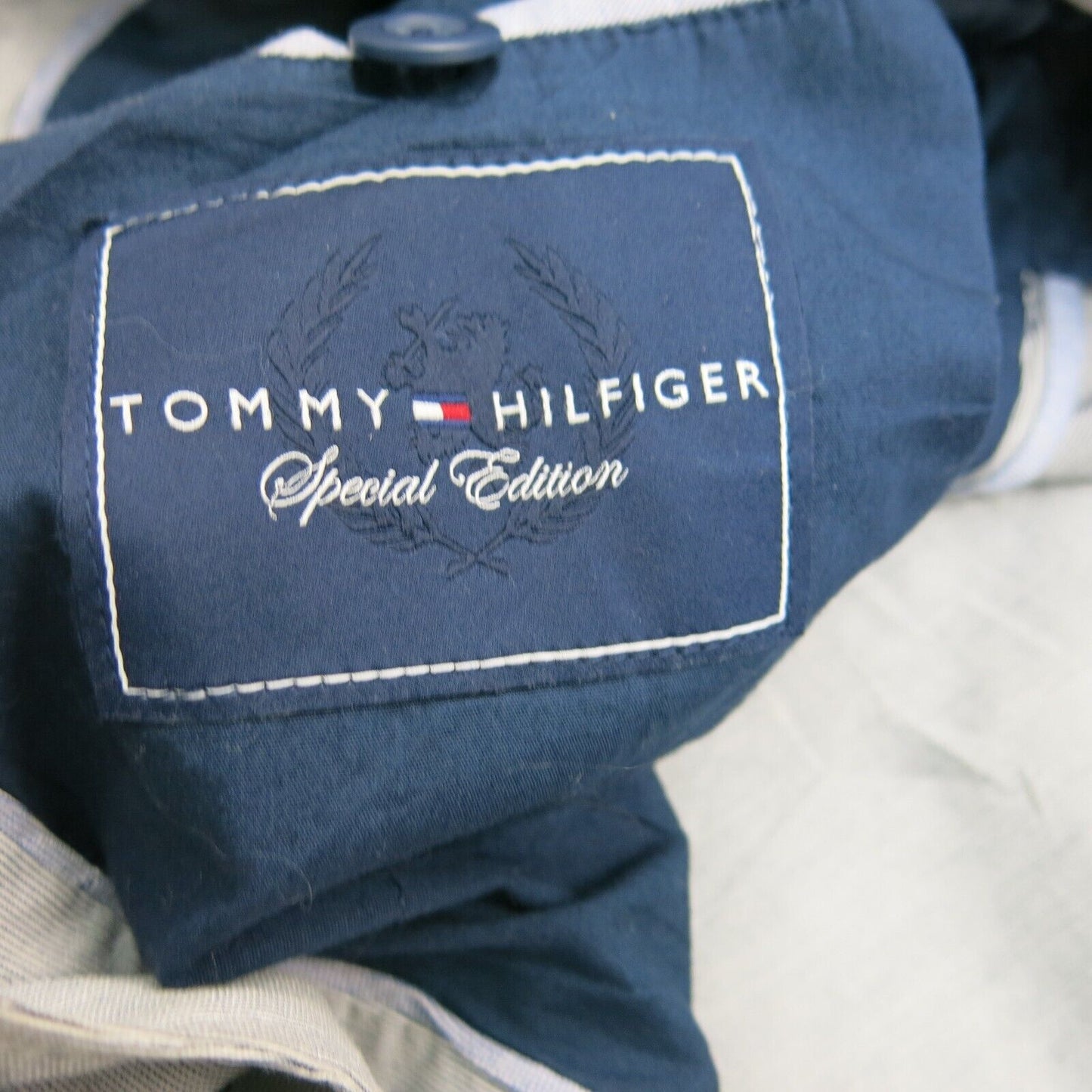 Tommy Hilfiger Mens Blazer Coat Single Breasted Long Sleeves White Blue Size M40